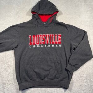 Y2K Stadium Athletics Louisville Cardinals Stitched Hoodie Sweatshirt Mens L‎